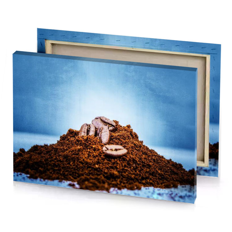 a pile of ground and small piece wood lavender canvas