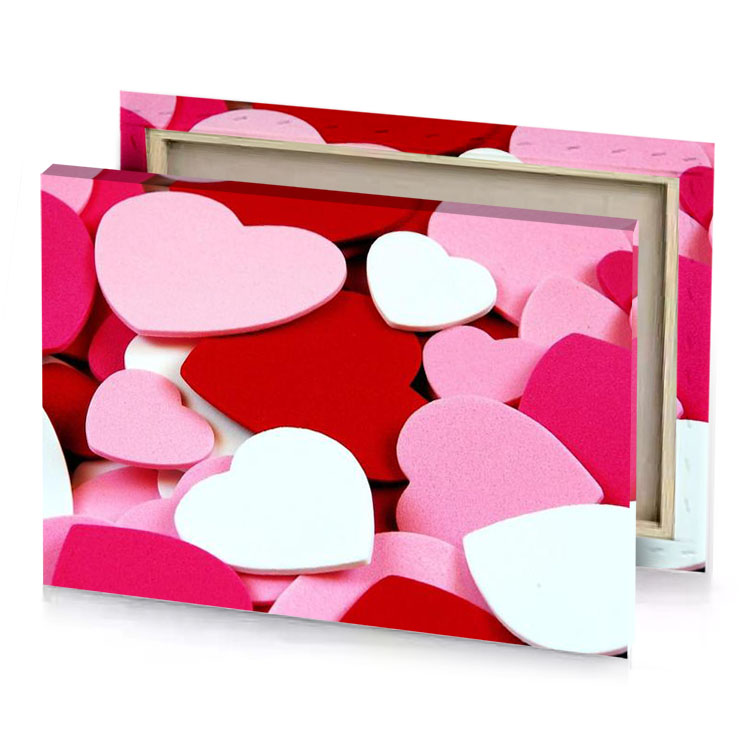 a pile of pink and white hearts firebrick canvas