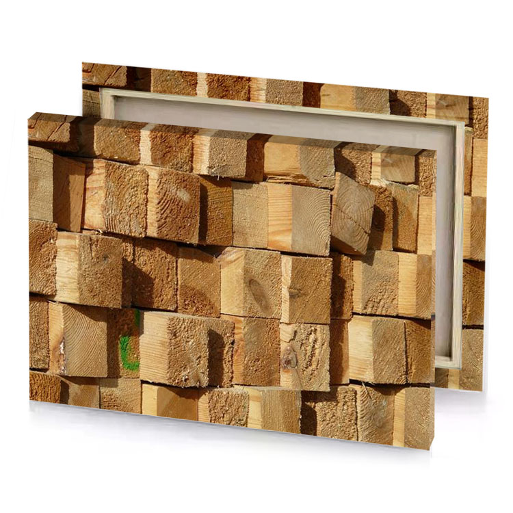 a pile of wood logs burlywood canvas