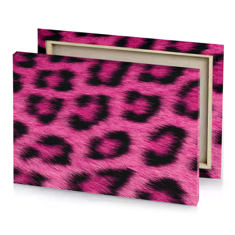 a pink and black leopard print fur deep cerise canvas