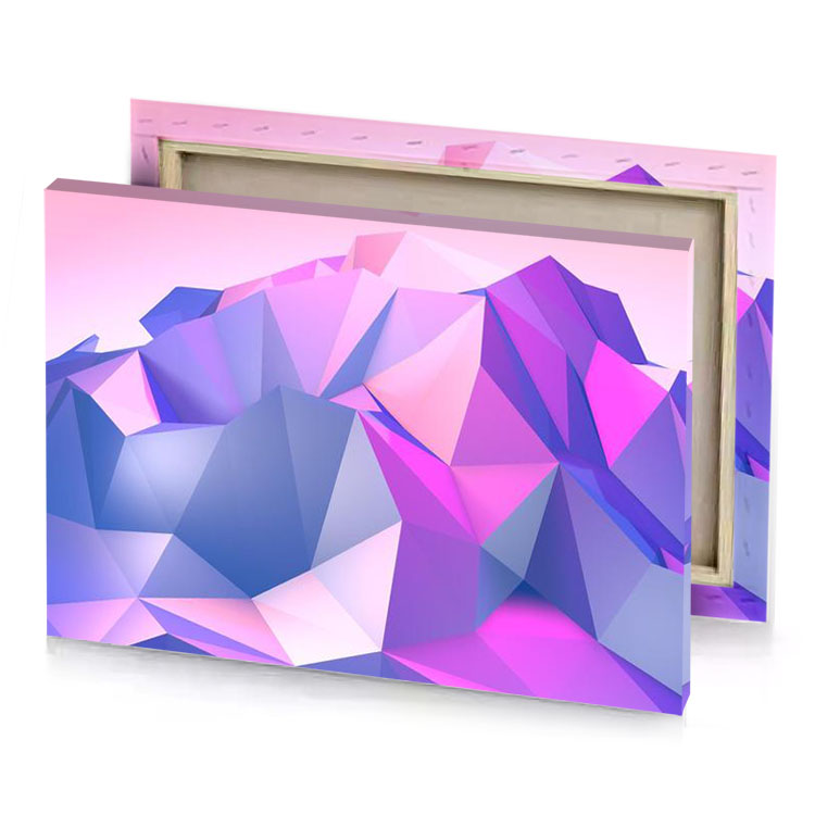 a pink and blue abstract background with low poly shapes iceberg canvas