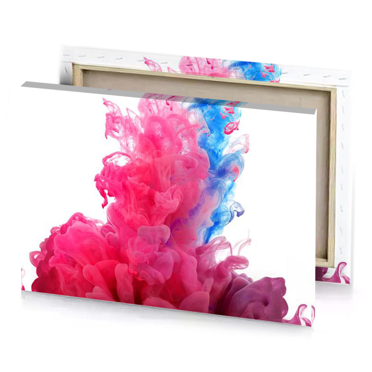 a pink and blue ink in water deep cerise canvas