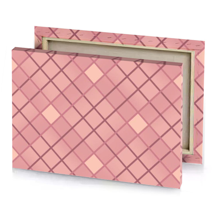 a pink and brown geometric pattern fuzzy wuzzy canvas