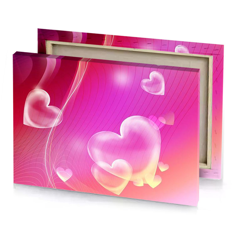 a pink background with hearts and lines wild strawberry canvas