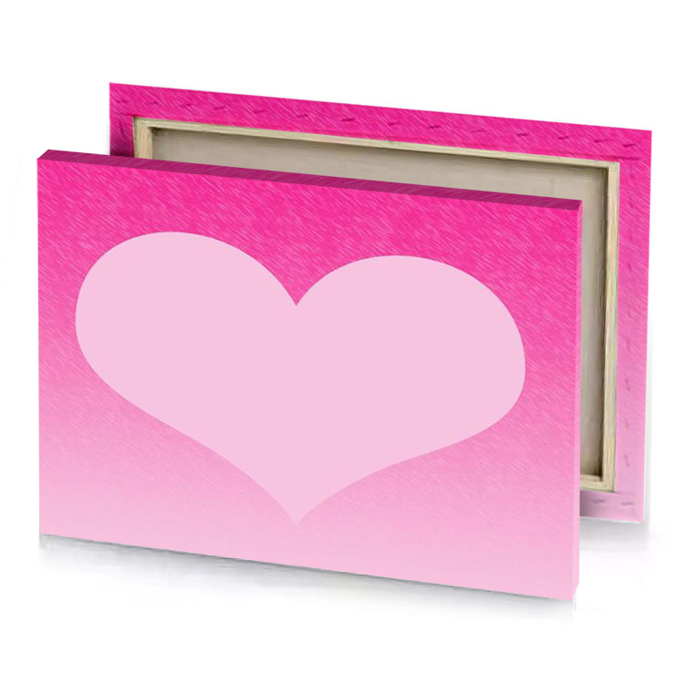 a pink heart on background bubblegum canvas