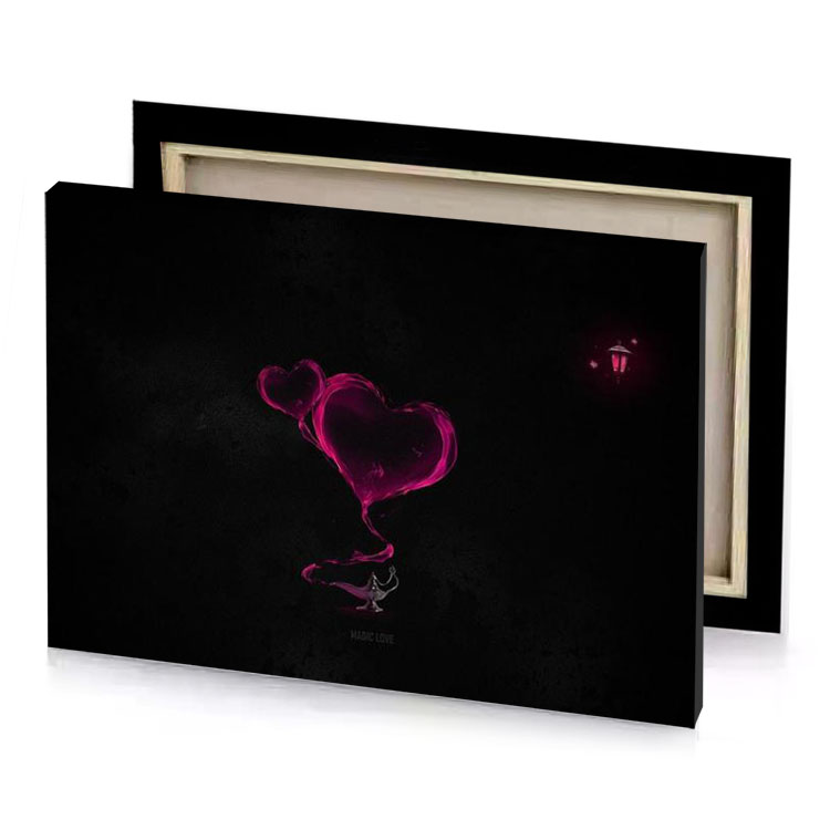 a pink heart on black background zinnwaldite brown canvas