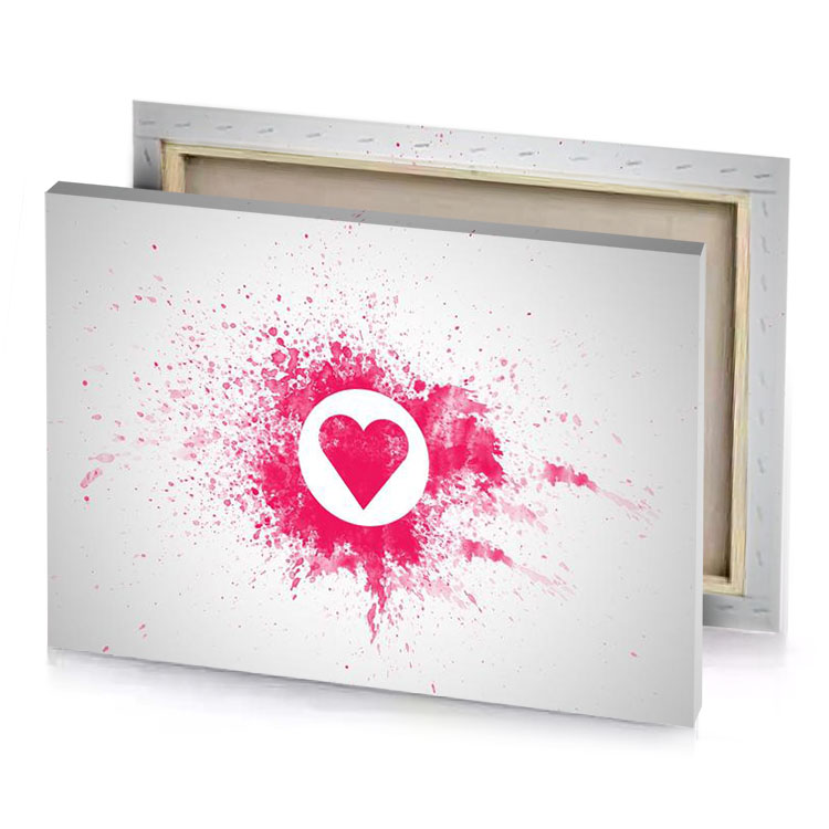 a pink heart with white marker on it razzmatazz canvas