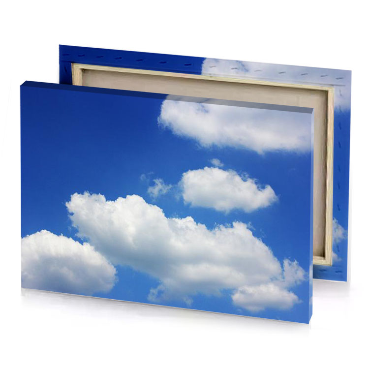 a plane flying through blue sky with clouds lapis lazuli canvas