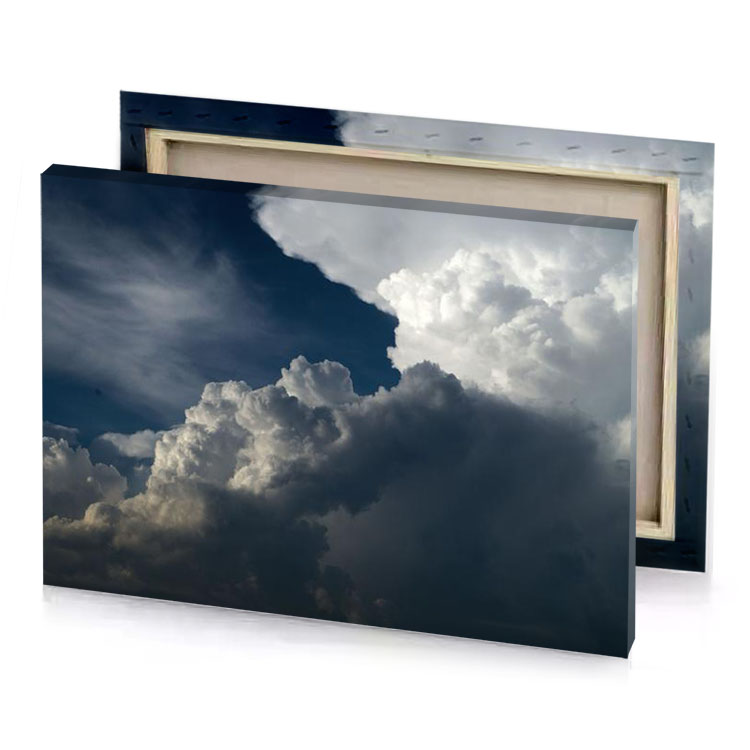 a plane flying through cloudy sky charcoal canvas