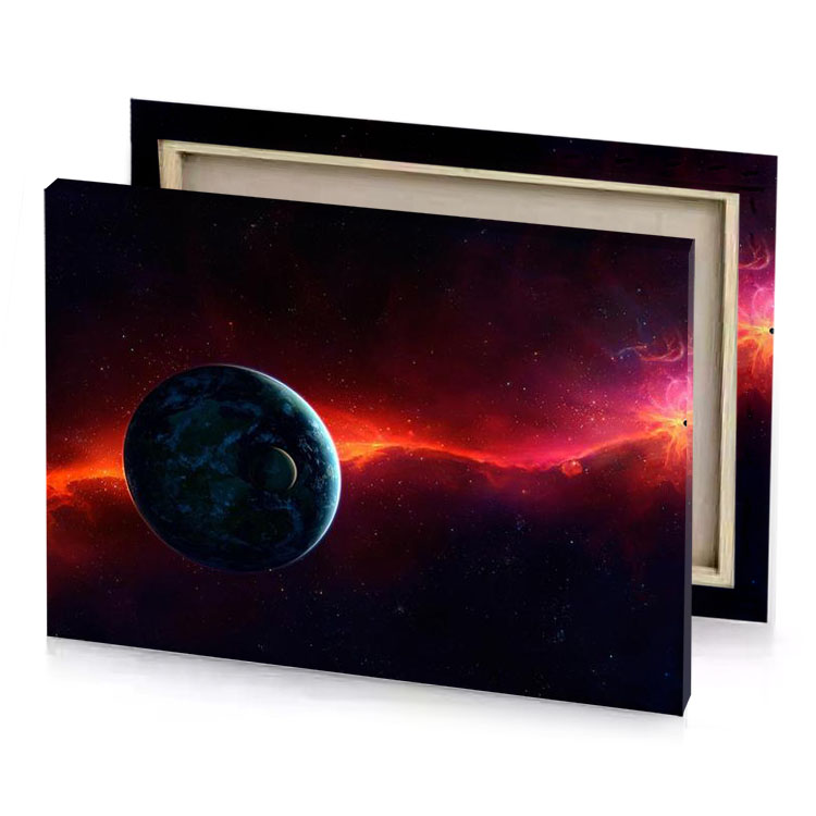 a planet in the middle of nebula lust canvas
