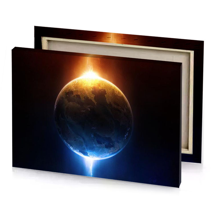 a planet with bright light coming out from it bistre canvas