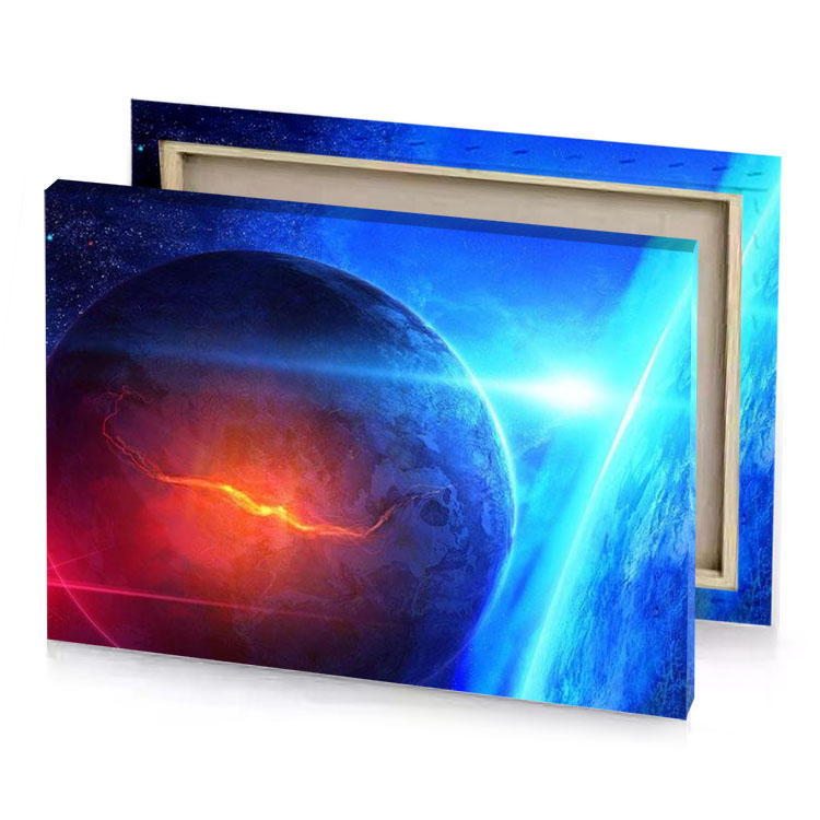 a planet with bright red light in the middle vermilion canvas
