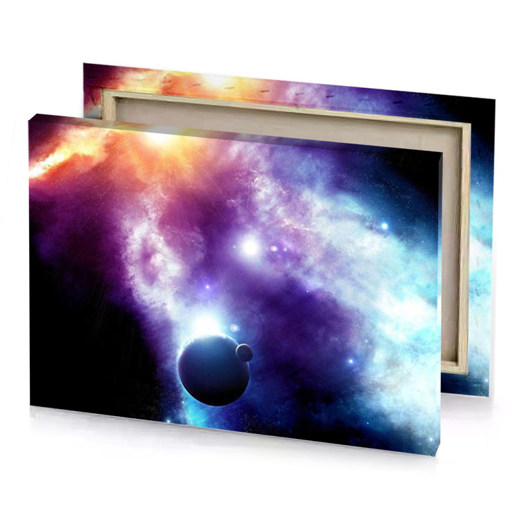 a planetary planet with bright nebula in the background dark slate blue canvas