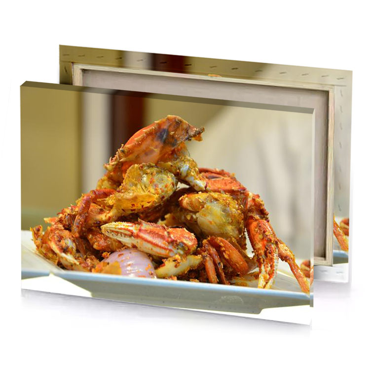 a plate of cooked crabs on table peru canvas