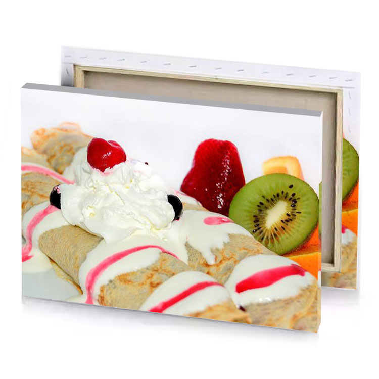 a plate of food with fruit and cream platinum canvas