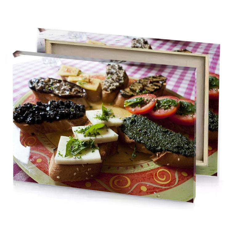 a plate of food with variety vegetables bistre canvas