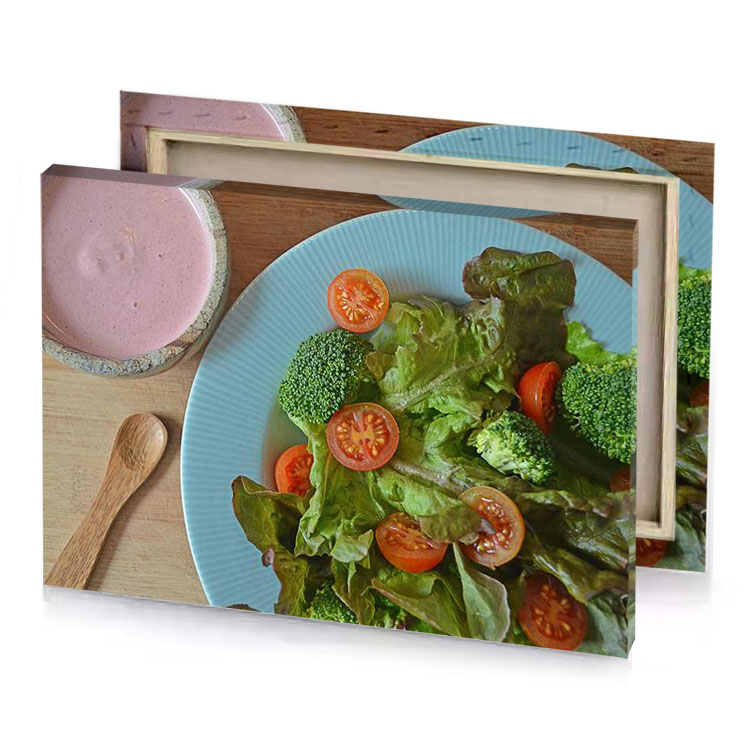 a plate of salad olive drab canvas