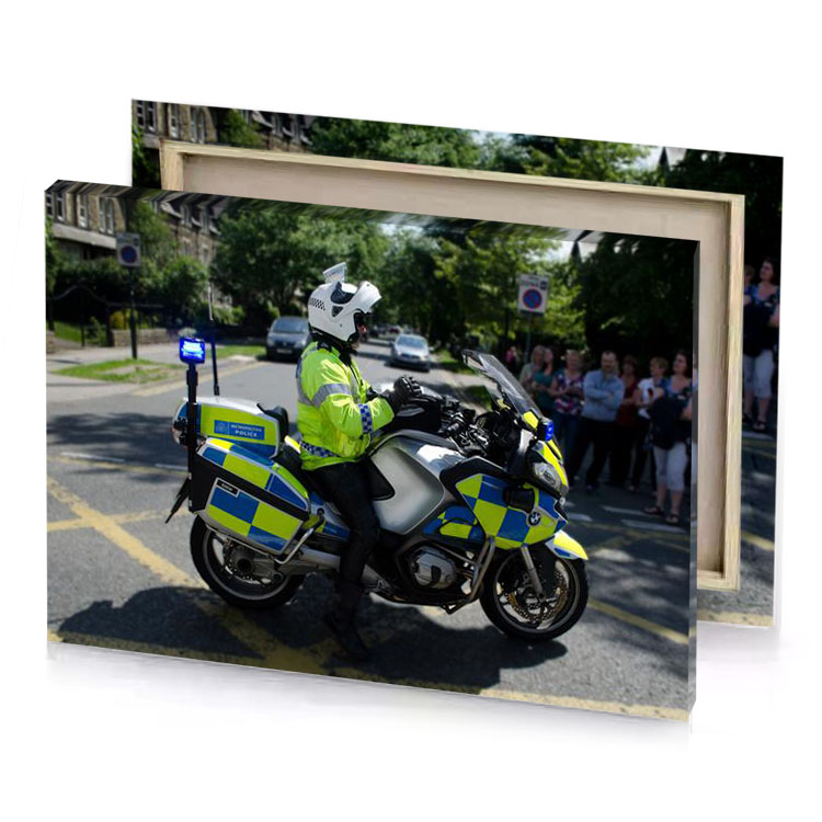 a police officer on motorcycle olive drab canvas