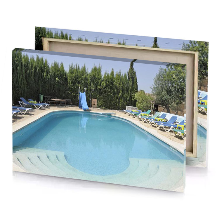 a pool with blue sky moonstone canvas