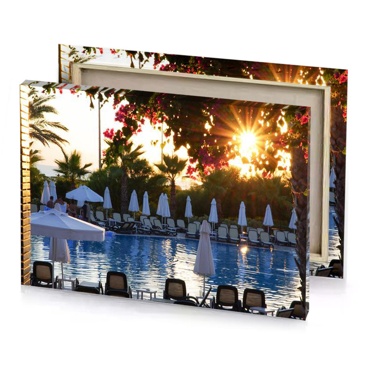 a pool with chairs and umbrellas slate gray canvas