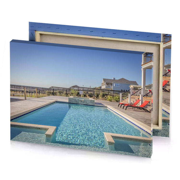 a pool with deck and chair moonstone blue canvas