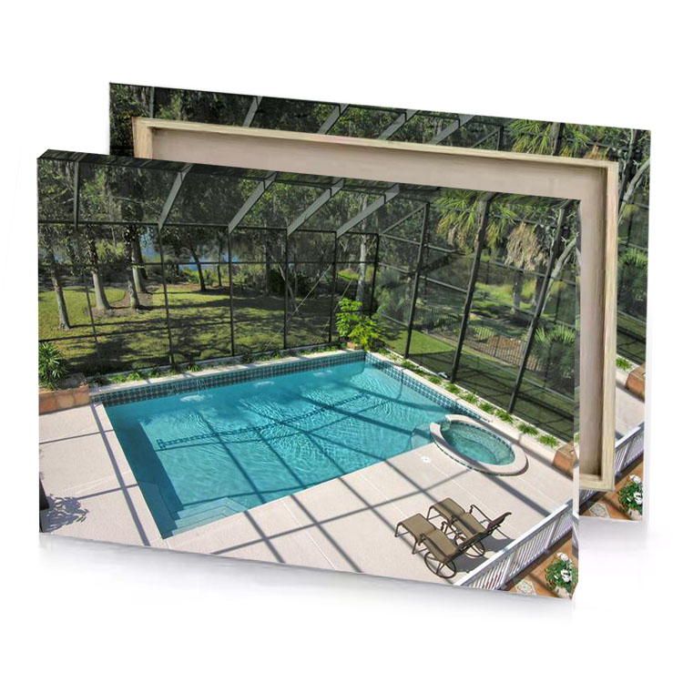 a pool with glass fence surrounding it verdigris canvas