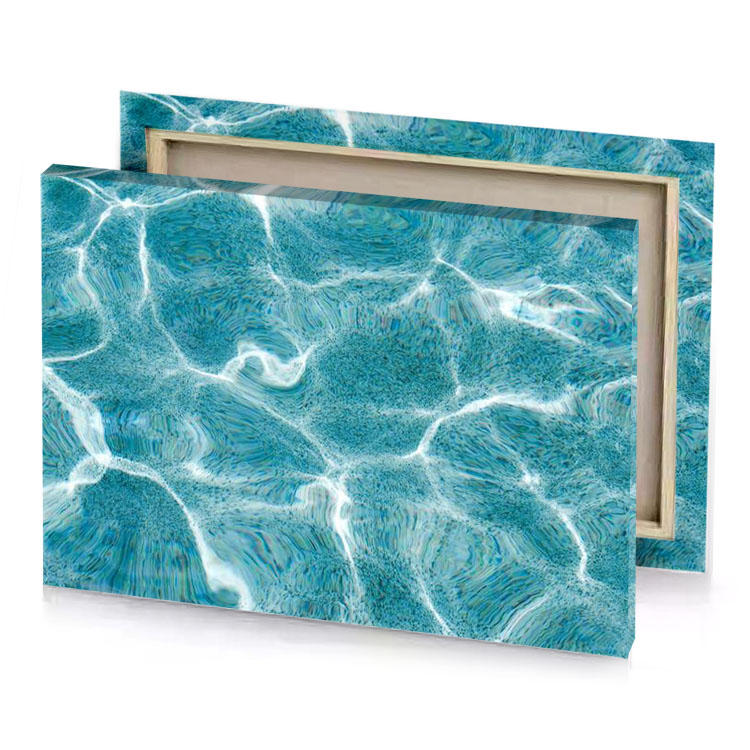 a pool with water and blue cadet canvas