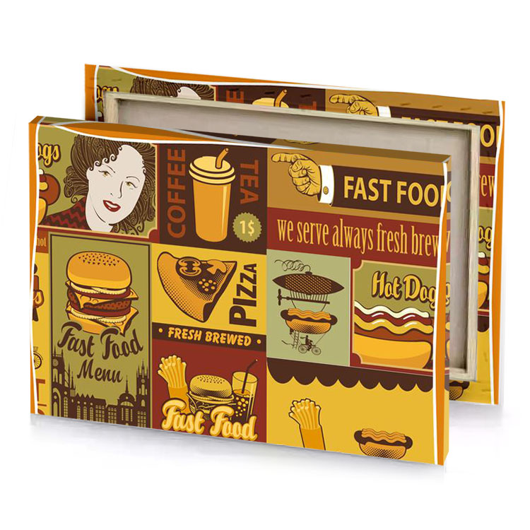 a poster with different types of food canvas