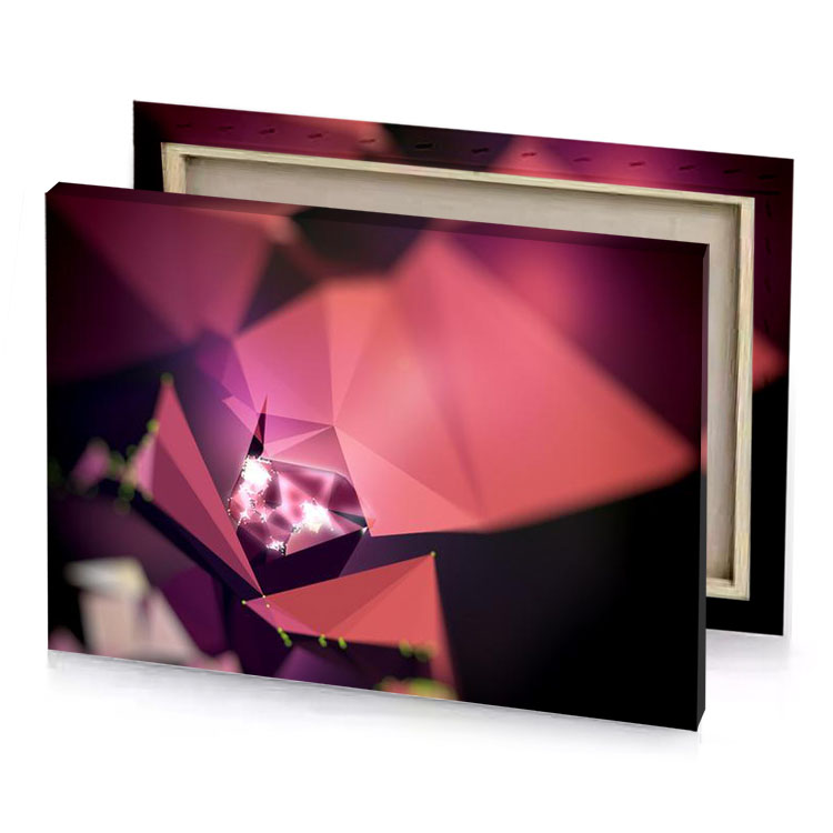 a purple and red background with small diamond light coral canvas