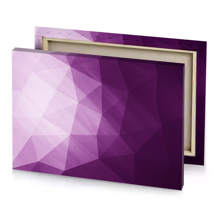 a purple background with white and black pattern taupe canvas