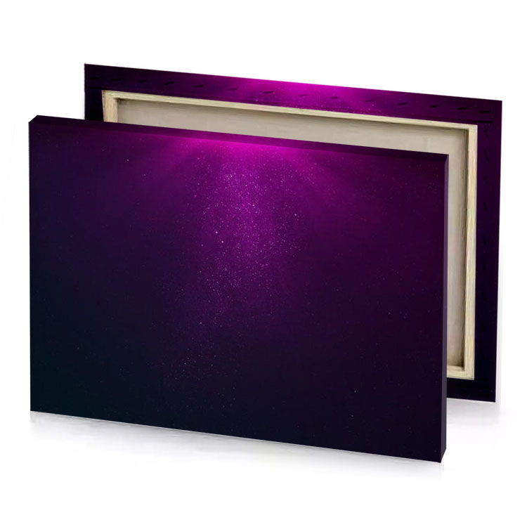 a purple light shining in the dark sky indigo canvas