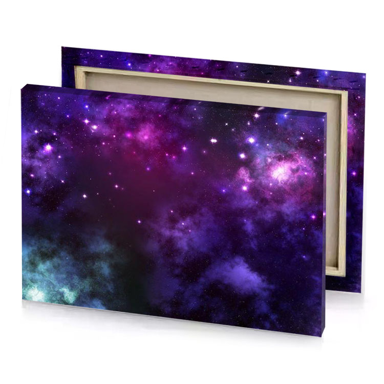 a purple nebula with stars in the background indigo canvas