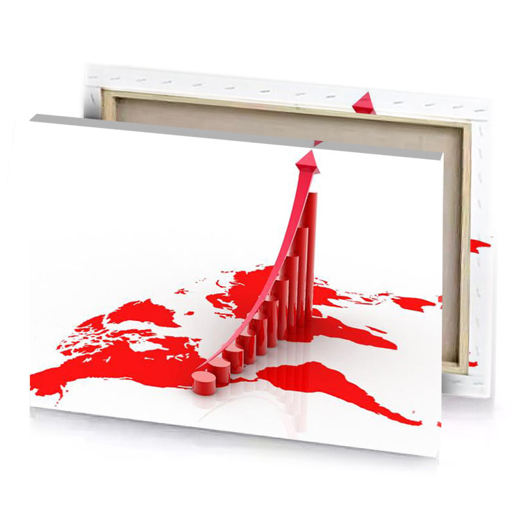 a red arrow pointing upward to map firebrick canvas