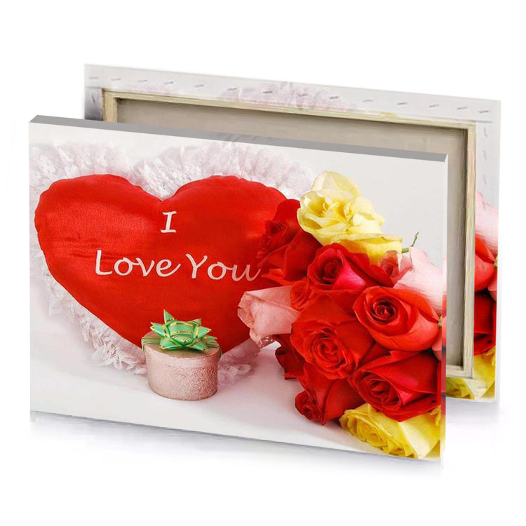 a red heart with the word i love you next lust canvas