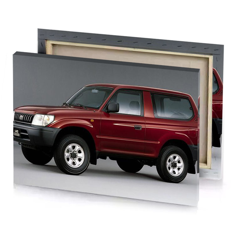 a red suv parked in studio burgundy canvas