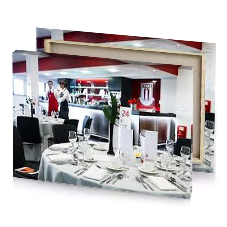 a restaurant with table and chairs platinum canvas