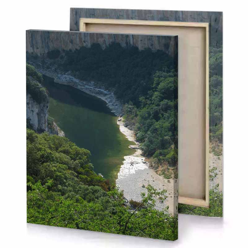 a river in the middle of forest prussian blue canvas