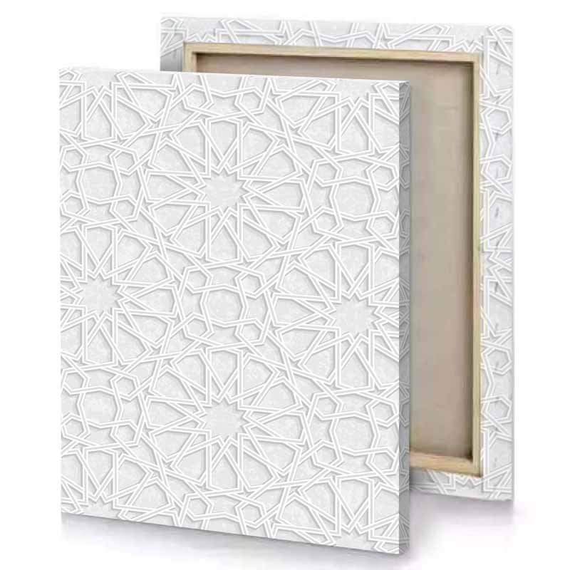 a seam pattern with white stars on gray background canvas