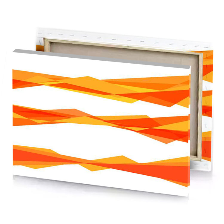 a set of three abstract geometric shapes yellow orange canvas