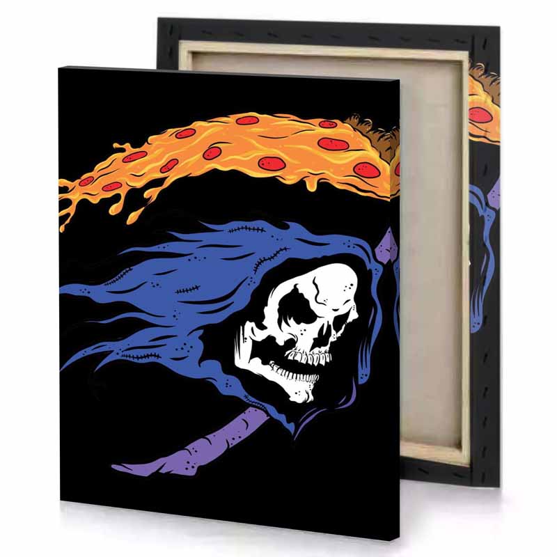 a skull with fire on it s head lapis lazuli canvas