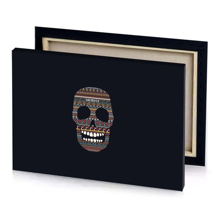 a skull with pattern on it charcoal canvas