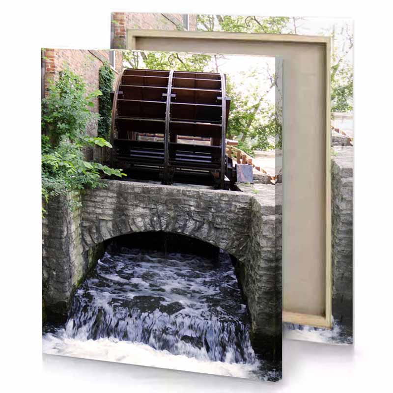 a small stream in the middle of town smoky black canvas