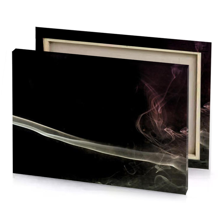 a smoke stick with black background canvas