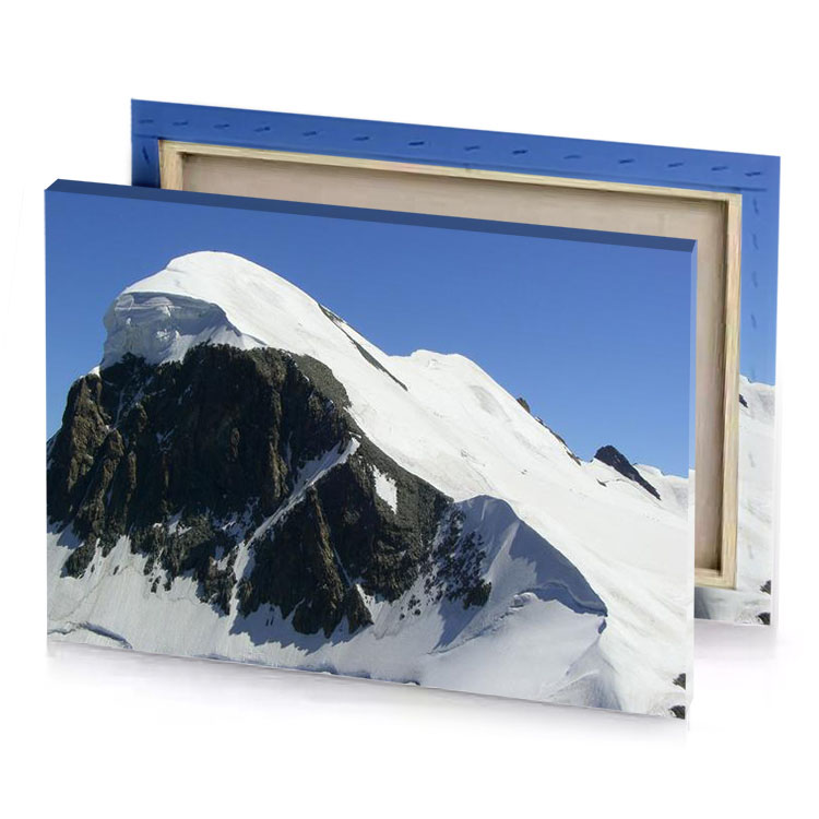 a snow covered mountain smoky black canvas