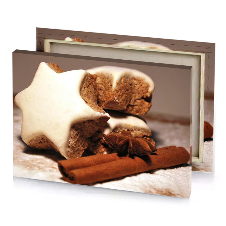 a star shaped cookie with cinnamon and of bethlehem bistre canvas
