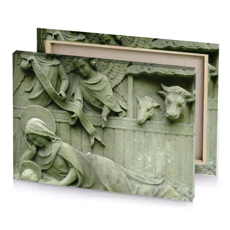 a statue of woman laying on bed dark sea green canvas