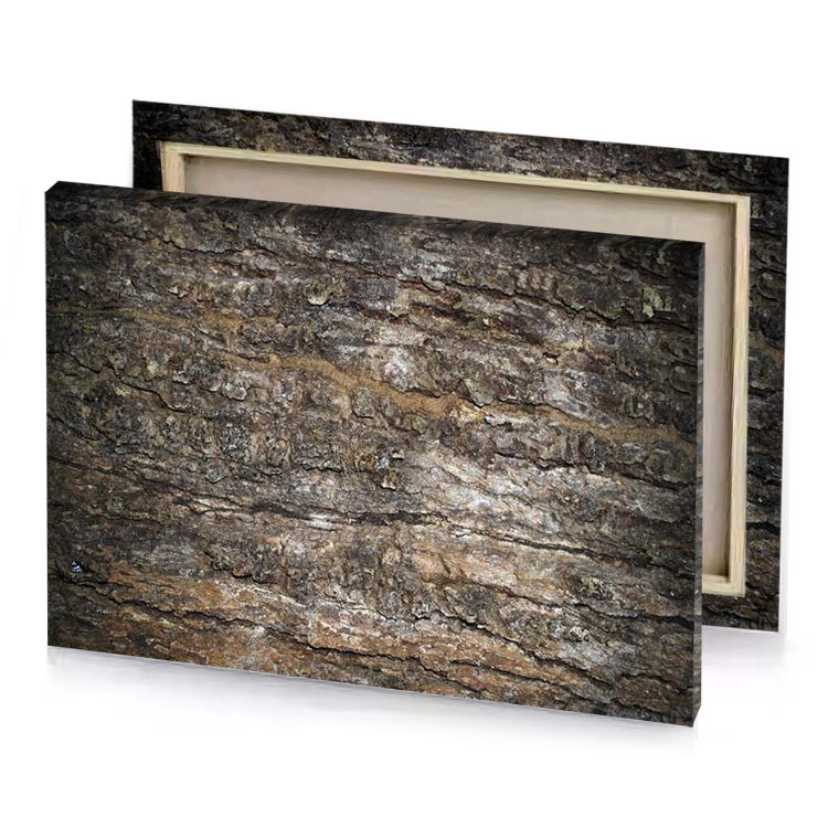 a stone wall with small hole in the middle camouflage green canvas