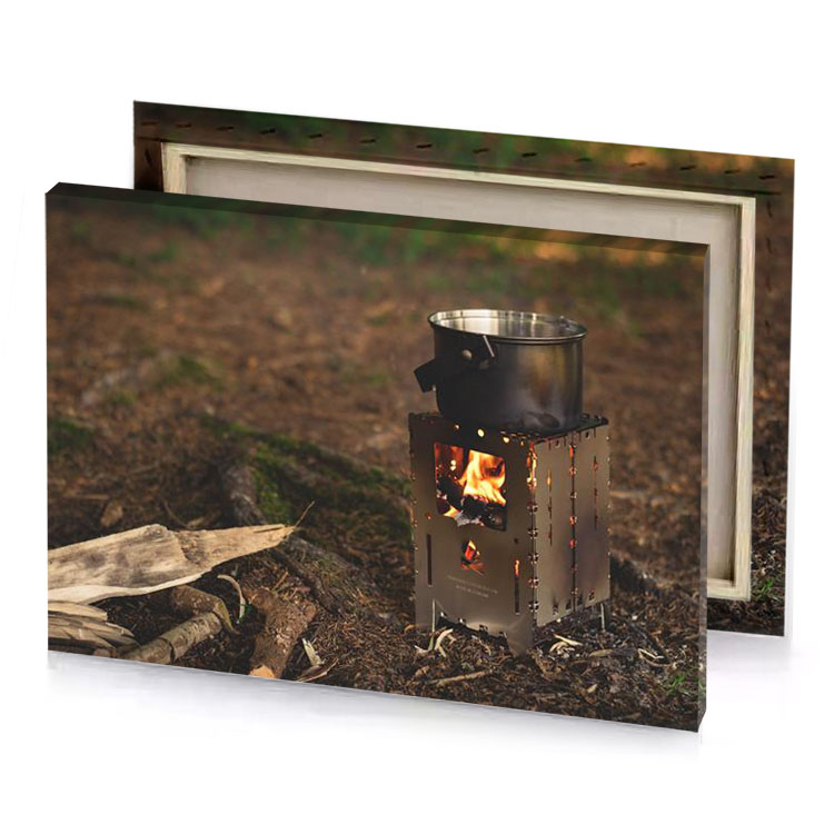 a stove with pot on top of it bistre canvas