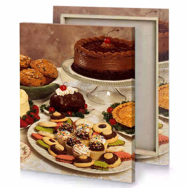 a table with cake cupcakes and desserts zinnwaldite brown canvas