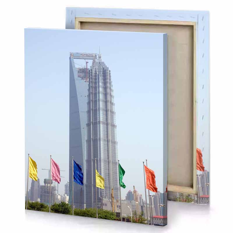 a tall building slate gray canvas